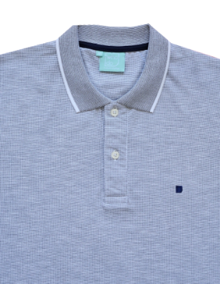Bild von Jacquard T-Shirt mit Polokragen Grau