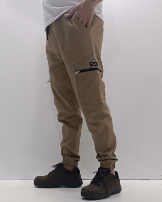 Bild von Cargo-Hose mit Reißverschluss-Details Beige