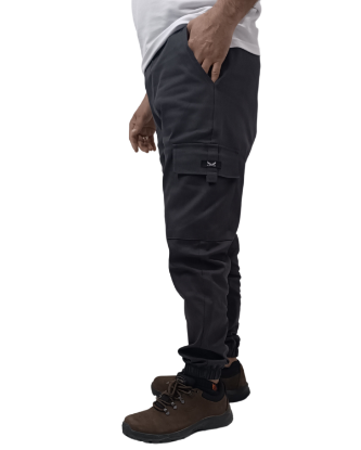 Bild von Cargo-Hose mit gewebtem Label an der Tasche Geräuchert