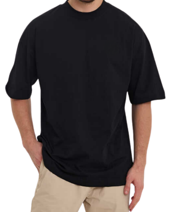 Bild von T-Shirt in Übergröße Schwarz
